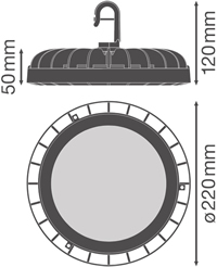 подвесной led светильник Ledvance HB COMP V 133W 840 110DEG IP65 - размеры
