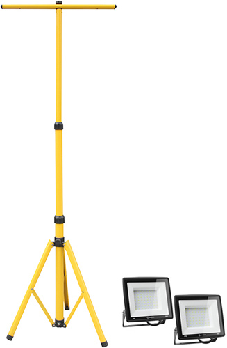 2 led прожектора Ledvance Floodlight ECO 50W 765 230V BK на штативе - комплект № 001