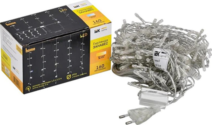 led гирлянда-занавес IEK LGDB201-1-160-L1-T-S-20 - внешний вид + упаковка