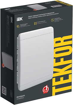 корпус пластиковый встраиваемый Tekfor ЩРВ-П-24 IP41 IEK с белой дверью - упаковка