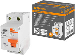 АВДТ32 TDM (1P+N, тип АС, характеристика С) - внешний вид, упаковка