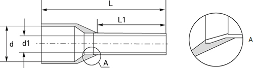 наконечник штыревой втулочный изолированный НШВИ EKF - размеры