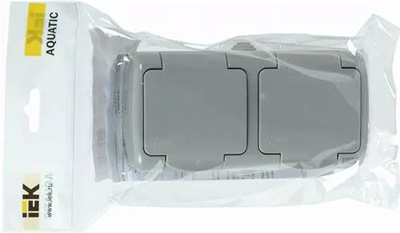 розетка 2-местная IEK РСш22-2-А Aquatic - упаковка