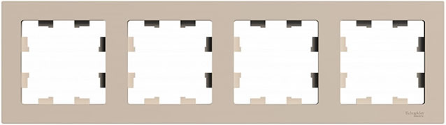 рамка 4-постовая Systeme Electric AtlasDesign, песочный - внешний вид