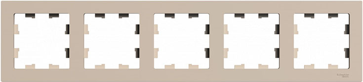 рамка 5-постовая Systeme Electric AtlasDesign, песочный - внешний вид