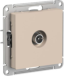 розетка ТВ антенная (коннектор) Systeme Electric AtlasDesign, песочный - внешний вид