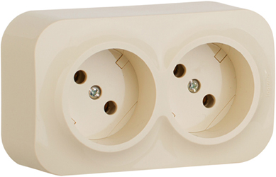 розетка 2-местная Legrand 782261 Quteo слоновая кость - внешний вид