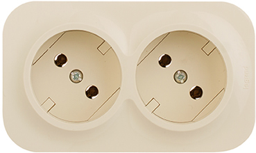 розетка 2-местная Legrand 782261 Quteo слоновая кость - внешний вид