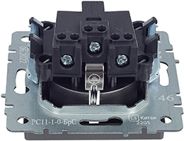 розетка 1-местная IEK РС11-1-0-БрС Brite - вид с тыльной стороны