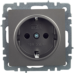 розетка 1-местная IEK РС14-1-0-БрС Brite - внешний вид