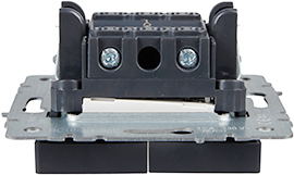 выключатель 2-клавишный IEK ВС10-2-0-БрГ Brite - вид сбоку