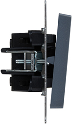 выключатель 2-клавишный IEK ВС10-2-0-БрМ Brite - вид сбоку