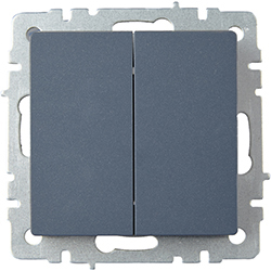 выключатель 2-клавишный IEK ВС10-2-0-БрМ Brite - внешний вид