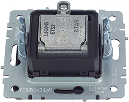 розетка двойная TV-SAT IEK РТВ/РСп12-БрЧ Brite - вид с тыльной стороны