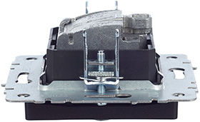 розетка двойная TV-SAT IEK РТВ/РСп12-БрЧ Brite - вид сбоку