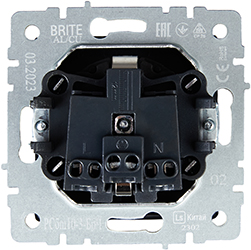розетка 1-местная IEK РСбш10-3-БрЧ Brite - вид с тыльной стороны