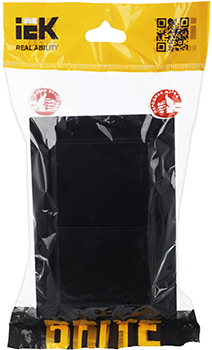 розетка 2-местная IEK РСбш12-3-44-БрЧ Brite - упаковка