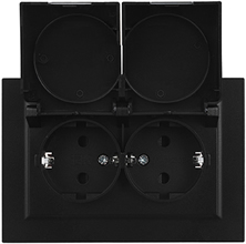 розетка 2-местная IEK РСбш12-3-44-БрЧ Brite - внешний вид