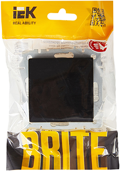 выключатель 1-клавишный проходной IEK ВС10-1-6-БрЧ Brite - упаковка