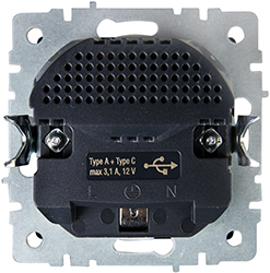 розетка 1-местная IEK РЮш11-1-БрС Brite - вид с тыльной стороны