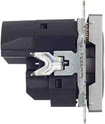 розетка 1-местная IEK РЮш10-2-БрС Brite - вид сбоку