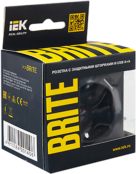 розетка 1-местная IEK РЮш10-2-БрГ Brite - упаковка