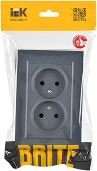розетка 2-местная IEK РС12-2-БрМ Brite - упаковка