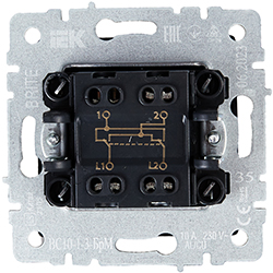 выключатель 1-клавишный перекрестный IEK ВС10-1-3-БрМ Brite - вид с тыльной стороны