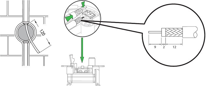 розетка ТВ (антенна коннектор) Systeme Electric Glossa - монтаж и подключение