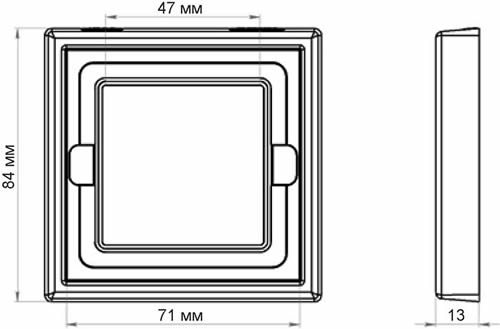 рамка 1-постовая IP44 Systeme Electric серии ArtGallery - размеры