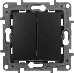 выключатель 2-клавишный Legrand Etika 672602 - внешний вид