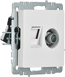 розетка TV+RJ45 IEK РТВ/РК12-БрБ Brite - внешний вид