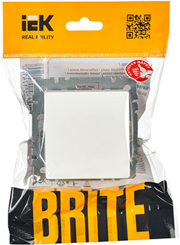 выключатель 1-клавишный самовозвратный IEK ВС10-1-4-БрБ Brite - упаковка