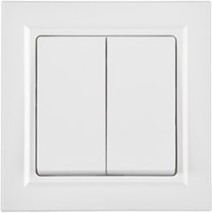 выключатель 2-клавишный IEK ВСР10-2-0-БрБ Brite - внешний вид