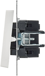 выключатель 2-клавишный IEK ВС10-2-1-БрБ Brite - вид сбоку