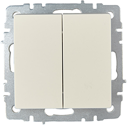 выключатель 2-клавишный IEK ВС10-2-0-БрКр Brite - внешний вид