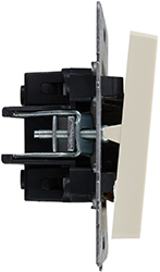 выключатель 2-клавишный IEK ВС10-2-0-БрКр Brite - вид сбоку