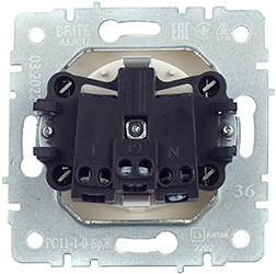 розетка 1-местная IEK РС11-1-0-БрЖ Brite - вид с тыльной стороны