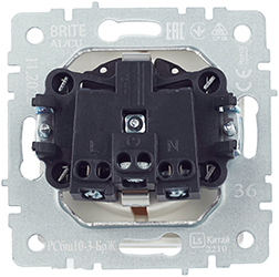 розетка 1-местная IEK РСбш10-3-БрЖ Brite - вид с тыльной стороны