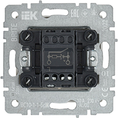 выключатель 1-клавишный IEK ВС10-1-1-БрЖ Brite - вид с тыльной стороны