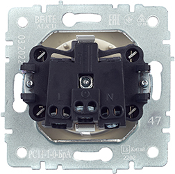 розетка 1-местная IEK РС14-1-0-БрА Brite - вид с тыльной стороны