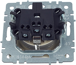 розетка 1-местная IEK РС14-1-0-БрА Brite - вид с тыльной стороны