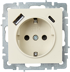 розетка 1-местная IEK РЮш11-1-БрКр Brite - внешний вид
