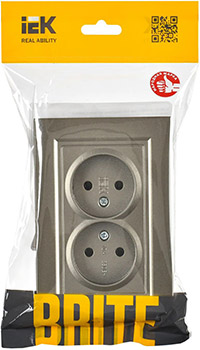розетка 2-местная IEK РС12-2-БрШ Brite - упаковка