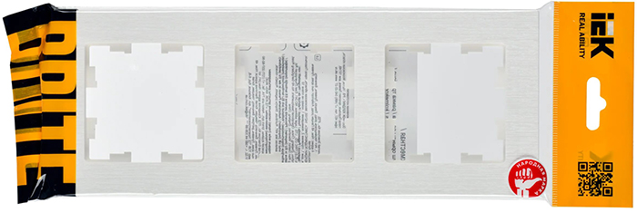 рамка 3-постовая IEK РУ-3-Бр Brite белый рифленый - упаковка