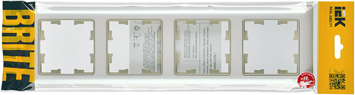 рамка 4-постовая IEK РУ-4-Бр Brite бежевый / жемчужный - упаковка