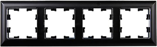 рамка 4-постовая IEK РУ-4-Бр Brite хром / черный - внешний вид