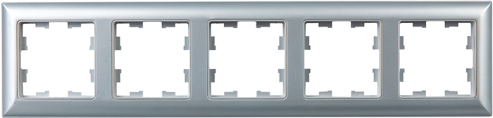 рамка 5-постовая IEK РУ-5-Бр Brite алюминий / алюминий - внешний вид