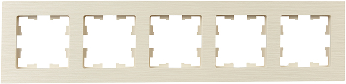 рамка 5-постовая IEK РУ-5-Бр Brite бежевый рифленый - внешний вид