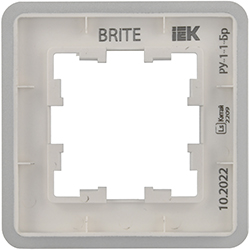 рамка 1-постовая IEK РУ-1-1-Бр металл алюминий RE Brite - вид с тыльной стороны